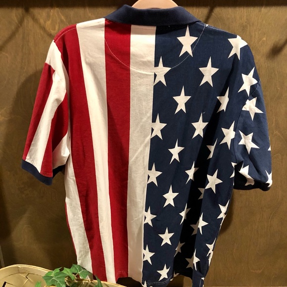 Cotton Traders Sport red, white, & blue flag men L - Picture 3 of 4